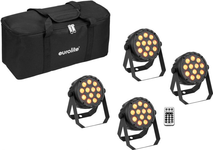 Eurolite Set 4x LED PARty Spot Silent RGB/WW with Soft Bag