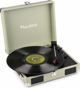RP111G Record Player Briefcase Green