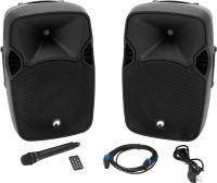 Omnitronic XFM-212AP Active 2-way Speaker Set with Wireless Microphone