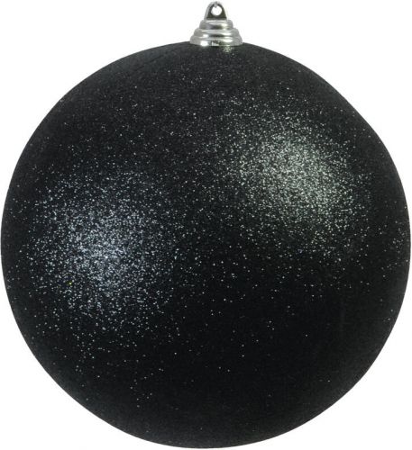 Europalms Deco Ball 20cm, black, glitter
