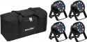 DMX & lysstyringer, Eurolite Set 4x AKKU Mini PARty RGBW Spot MK2 + Soft Bag