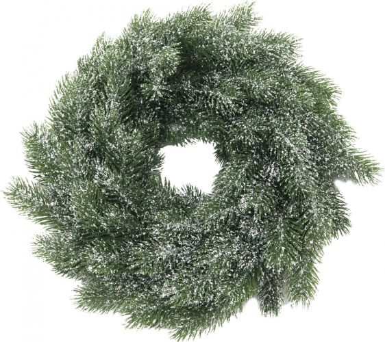 Europalms Fir wreath, snowy, PE, 45cm
