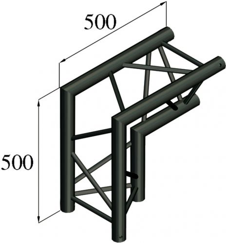 Alutruss TRILOCK S-PAC 25 2-way Corner 90°\\/ black