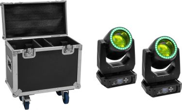Eurolite Set 2x LED TMH-B120 Hypno Moving-Head Beam + Flightcase with wheels