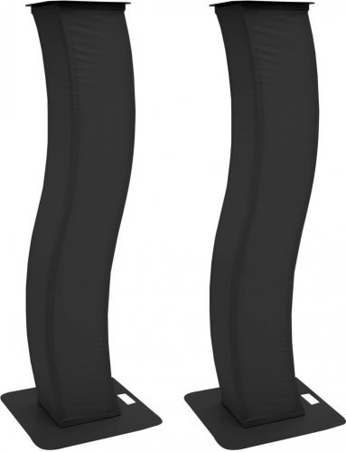 Eurolite 2x Stage Stand 150cm curved incl. Cover and Bag, black