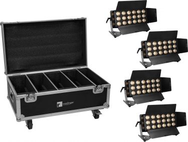 Eurolite Set 4x LED CLS-18 QCL RGB/WW 18x7W + Flightcase with wheels