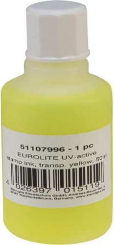 Eurolite UV-active Stamp Ink, transparent yellow, 50ml