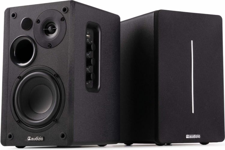 KS01B Active Bookshelf Speaker Set 120W BT Black