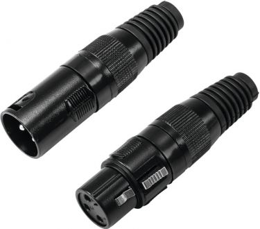 Omnitronic XLR socket/plug set 3pin black housing 5x
