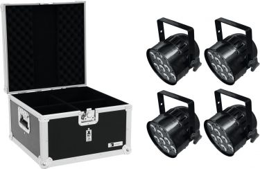 Eurolite Set 4x LED PAR-56 QCL Short bk + EPS Case