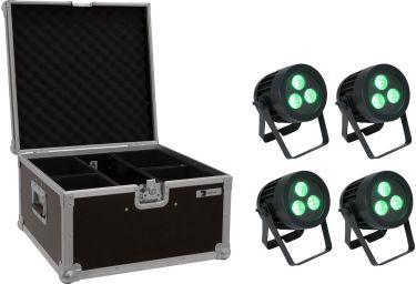 Eurolite Set 4x LED IP PAR 3x8W QCL Spot + Case