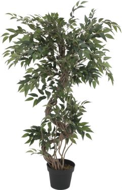 Europalms Ficus Multiple Spiral Trunk, artificial plant, green, 130cm