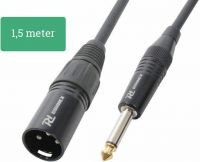 Kabel "god kvalitet" XLR-han til 6.3 Mono Jack, sort 1.5m