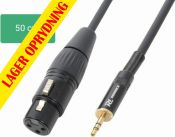 Kabel "god kvalitet" XLR-hun til 3.5 Stereo Jack, sort 0.5m