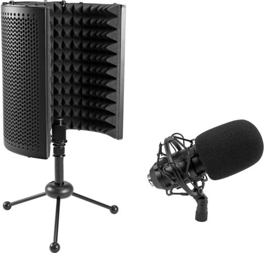 Omnitronic Set MIC CM-78MK2 Large Diaphragm Condenser Mic + AS-04 Desk Microphone Absorber System