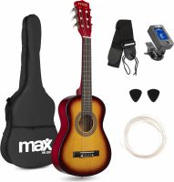 Børne Guitarpakke 30" - 1/4 børneguitar, Akustisk (3-5 år) Sunburst / Alt du skal bruge!