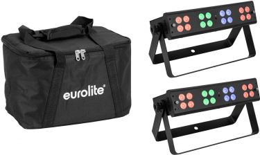 Eurolite Set 2x LED Silent Bar 16x4W RGB/WW + Soft Bag