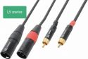 CX66-1 Kabel 2x XLR hann/2x RCA 1.5m Svart