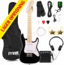 Musikkinstrumenter, Komplet GigKit Junior 1/4 Elguitar Pakke – Alt-i-Én Startkit til Yngre Guitarister – Sort