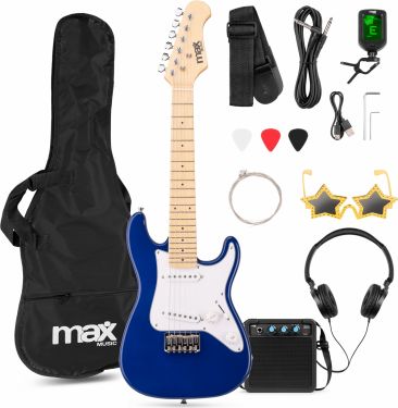Komplet GigKit Junior 1/4 Elguitar Pakke – Alt-i-Én Startkit til Yngre Guitarister – Blå