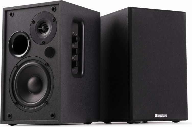 KS02 Active Bookshelf Speaker Set 80W BT Black