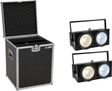 Eurolite Set 2x Audience Blinder 2x100W LED COB CW/WW + Case