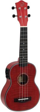 Dimavery UK-100 Soprano Ukulele, flamed red