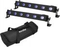 Diskopaneler - LED Bars, Eurolite Set 2x LED BAR-6 QCL RGB+UV Bar + Soft Bag