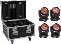 Eurolite Set 4x LED TMH-X4 Moving Head Wash Zoom + EU Case with wheels