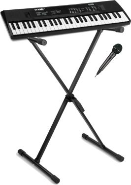 Børne Keyboard Sæt, Pakketilbud: 54 Tang., Mikrofon, Stativ (6-8 år)