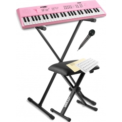 Børne Keyboard Mega Sæt, Pakketilbud: 54 Tang., Mikrofon, Stativ, Bænk, mm (6-8