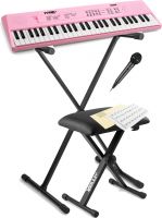 Børne Keyboard Mega Sæt, Pakketilbud: 54 Tang., Mikrofon, Stativ, Bænk, mm (6-8 år)