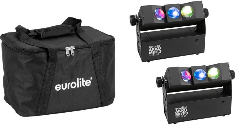 Eurolite Set 2x AKKU MBT-3 Spot MK2 + Soft Bag