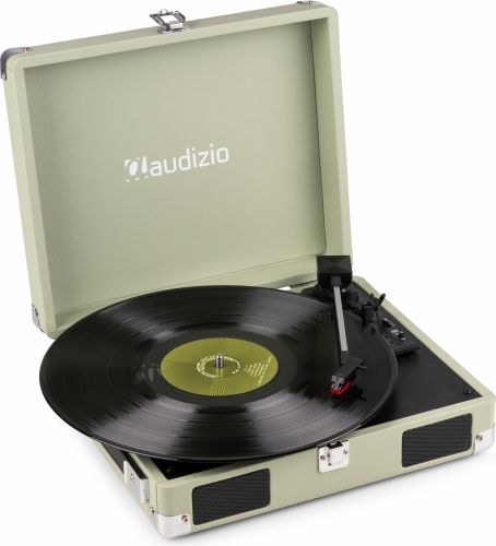 RP111G Record Player Briefcase Green