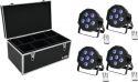 , Eurolite Set 4x LED SLS-603 TCL UV Floor + Case TDV-1