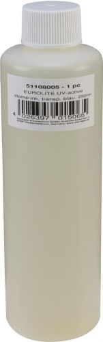 Eurolite UV-active Stamp Ink, transparent blue, 250ml