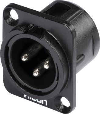 HICON XLR mounting plug 3-pin HI-X3DM-M