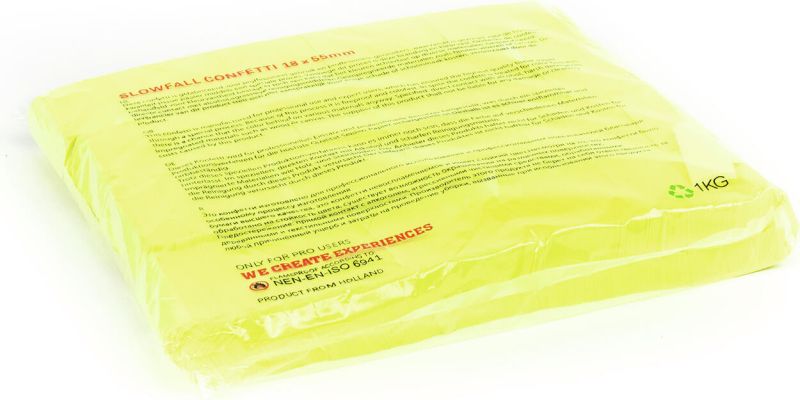 TCM FX Slowfall Confetti Rectangular 55x18mm, neon-yellow, uv active, 1kg