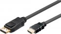 GOOBAY - DisplayPort / HDMI kabel - DP han til HDMI han, Sort (5m) GOOBAY - DisplayPort / HDMI kabel - DP han til HDMI han, Sort (5m)