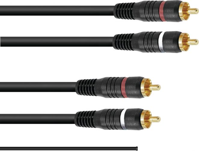 Omnitronic RCA Cable 2x2 ground 1.5m