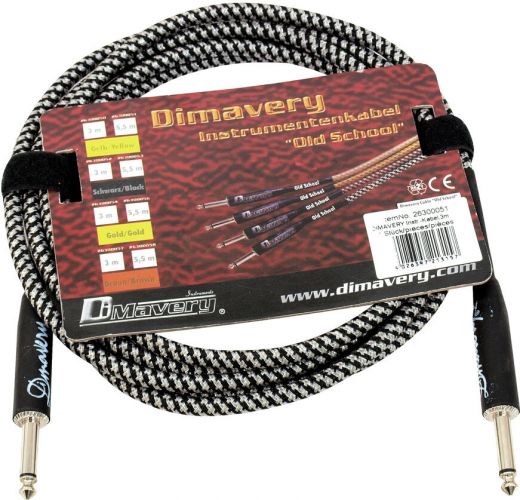 Dimavery Instrument Cable, 3m, bk/sil