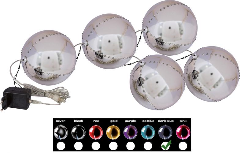 Europalms LED Snowball 8cm, dark blue 5x