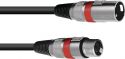 XLR - XLR, Omnitronic XLR Cable 3-pin 1m bk/rd