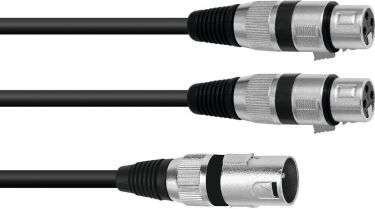 Omnitronic Adapter Cable XLR(M)/2xXLR(F) 1.5m bk