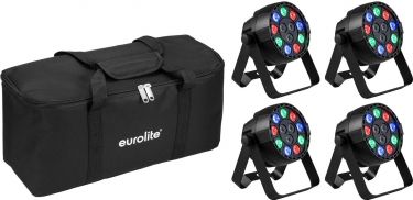 Eurolite Set 4x AKKU Mini PARty RGBW Spot MK2 + Soft Bag