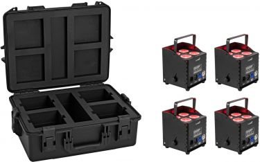 Eurolite Set 4x AKKU UP-4 QCL Spot QuickDMX MK2 + Plastic case