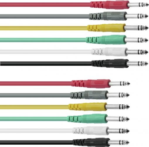 Omnitronic Jack cable 6.3 Patchcord stereo 6x0.9m