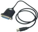 Printerkabel - USB til parallel SUBD25 pol hun, Sort (0,8m) Printerkabel - USB til parallel SUBD25 pol hun, Sort (0,8m)