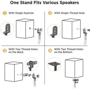 HTS12 Satellite Speaker Floor Stand, set of 2