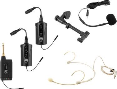Omnitronic Set FAS TWO + 2x BP + Headset + Acoustic Guitar Microphone 660-690MHz